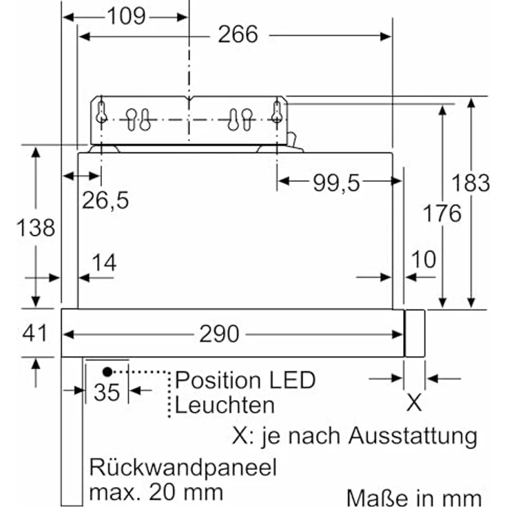 Neff N 30 D46BR12X7, Flachschirmhaube 60 cm, Silbermetallic, mit 2 Leistungsstufen und 2 x 1,5 W LED-Beleuchtung – Bild 9