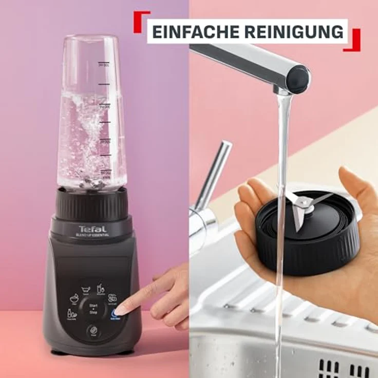 Tefal Blend Up Essential BL1EHB, Mini Mixer mit 800 W, 0,7 l, Pulsfunktion, Eis-Crusher, Schwarz – Bild 4