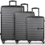 SAXOLINE Hartgepäck Koffer-Set 3-teilig | Reise-Trolleys aus hochwertigem, robustem ABS Material | 4 Doppelrollen & TSA-Schloss | Fiesta Serie