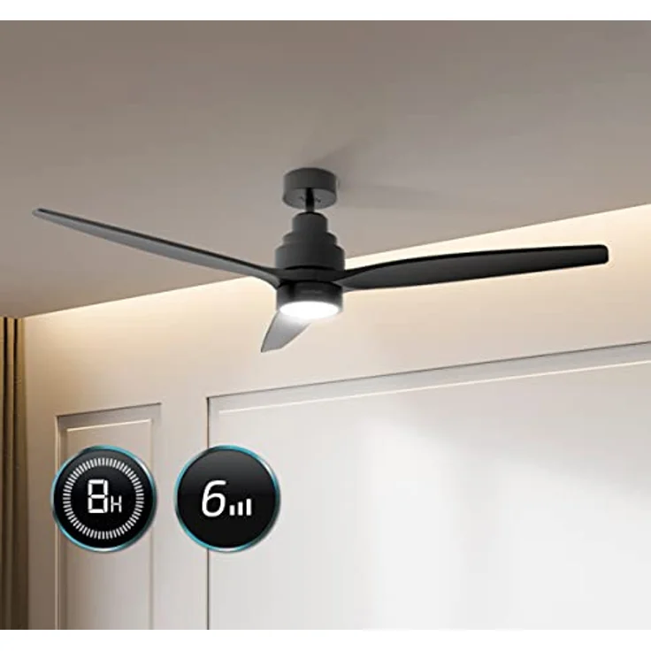 Cecotec Deckenventilator mit Licht EnergySilence Aero 5350 Black Design. 30 W, Durchmesser 132 cm mit 3 Flügeln, DC-Motor, LED-Licht, Fernbedienung, Timer und Winter-Sommer-Modus – Bild 5