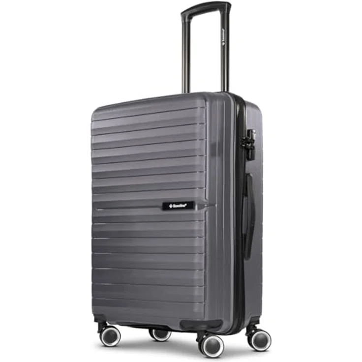 SAXOLINE mittelgroßer Hartgepäck Check-in Koffer | Trolley 44 x 26 x 66 cm aus hochwertigem, robustem ABS Material | für Damen und Herren | 4 Doppelrollen & TSA-Schloss | Fiesta Serie, sportives Design in besonderer Farbauswahl – Bild 1