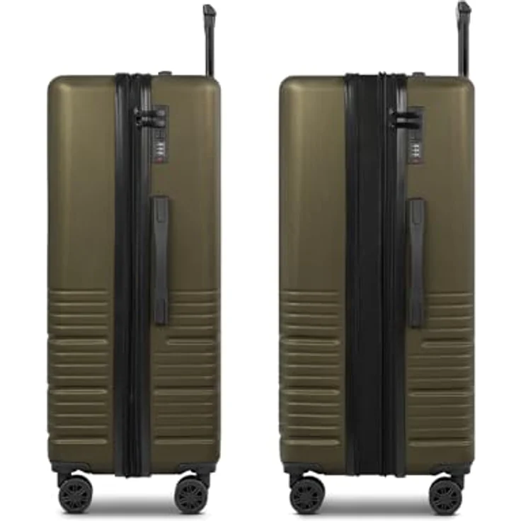 camel active Hanoi XL Trolley, großer Hartgepäck Check-in Koffer aus leichtem Polycarbonat, 99 Liter Volumen, 4 Doppelrollen & Zahlenschloss, 47 x 30 x 78 cm, für Damen und Herren – Bild 3