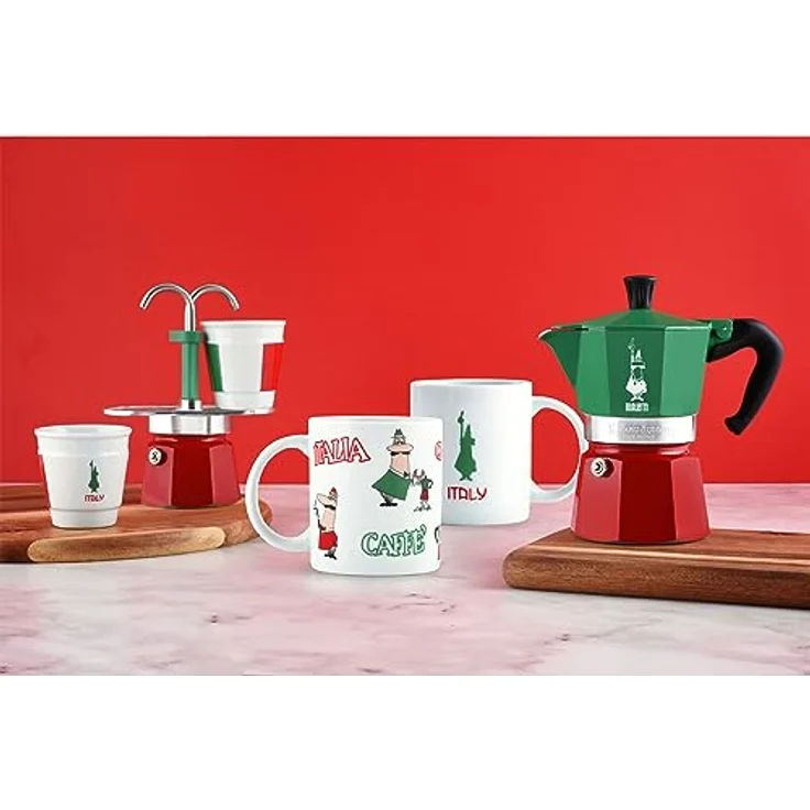 Bialetti 5323 Espressokocher-5323 Espressokocher, Aluminium, Grün,Rot,Weiß – Bild 2