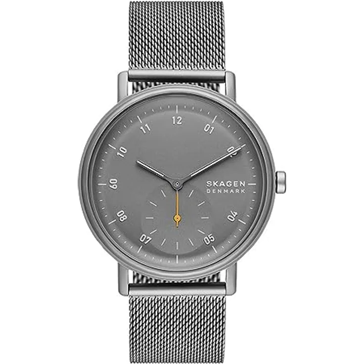 Skagen Herrenuhr Kuppel quarz/3 Zeiger Uhrwerk 44mm Gehäusegröße mit einem Edelstahlarmband SKW6891