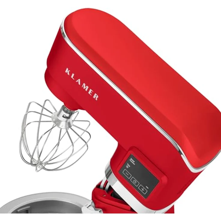 KLAMER Küchenmaschine Classic 1400 W, 5,5 L Edelstahlschüssel, Knet-, Rühr- & Schneebesenaufsatz, Timer & LED-Display, stabile Saugnapffüße, ideal für Brot-, Kuchen- & Pizzateig – Bild 4