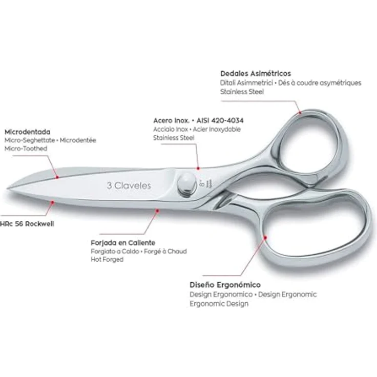 3 Claveles 423 - Profi-Küchenschere, Edelstahl, 20,32 cm – Bild 3