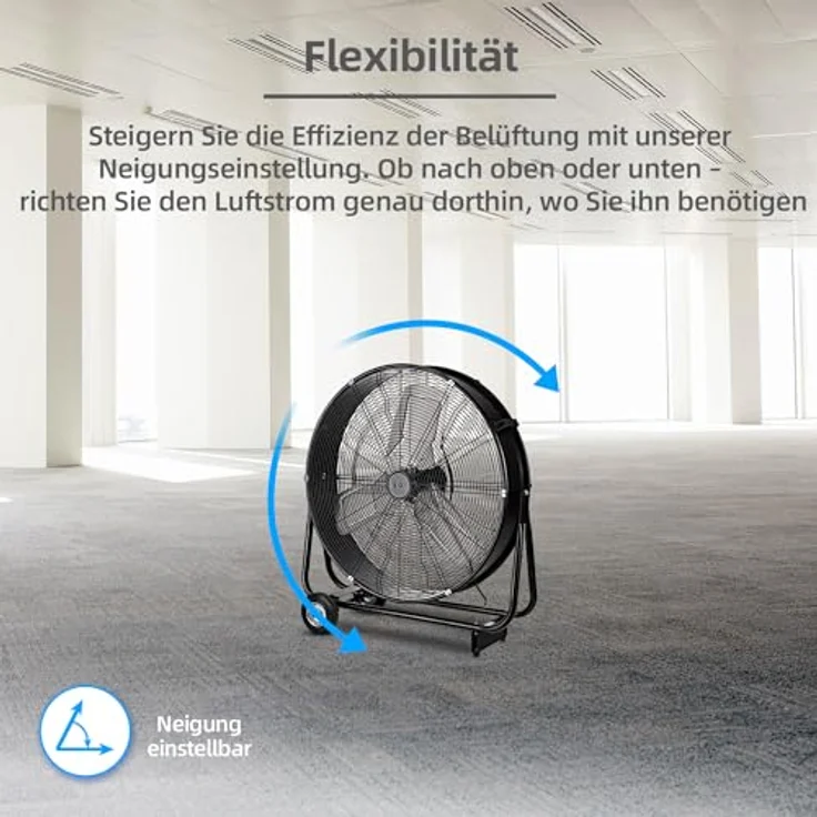 Be Cool BCIWM60CM, Ventilator mit 230 W Motor, neigungsverstellbar, Schwarz – Bild 4