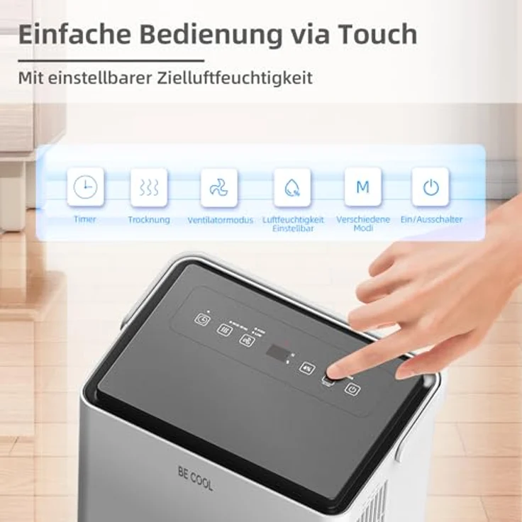 Be Cool BC30LEF2301 Luftentfeuchter 25m² 600W 30 l/Tag Weiß, Grau – Bild 5