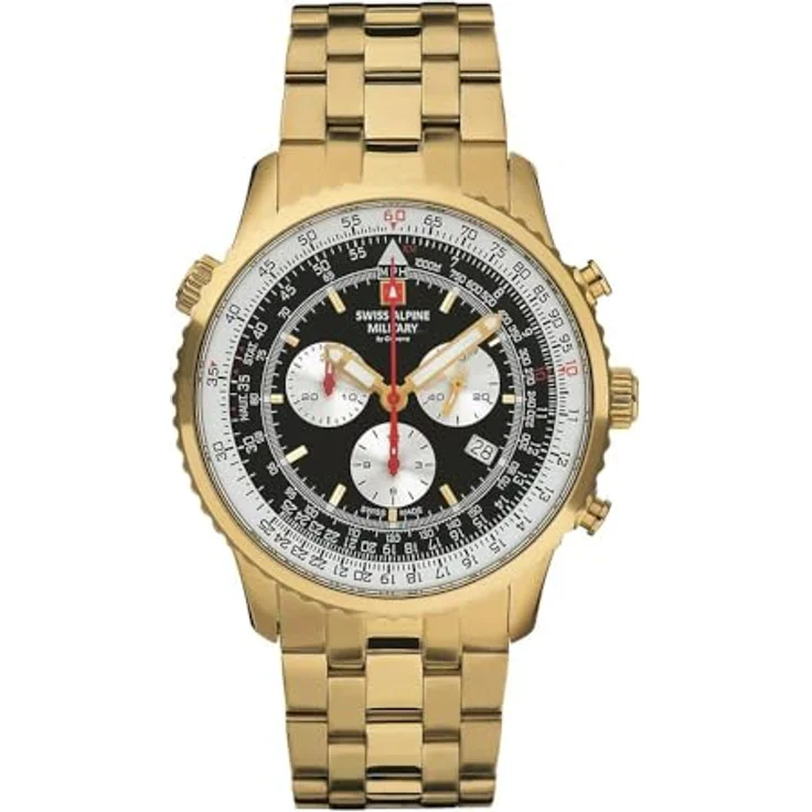 Swiss Alpine Military 7078.9117sam Herrenuhr Chronograph, Chronograph, 45 mm, gold – Bild 2