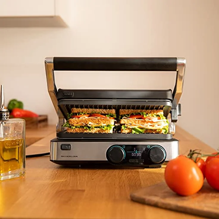 Cecotec Elektrischer Tischgrill Rock'nGrill Dual, 2000 W, Schwarz, Temperaturregelung auf jeder Platte unabhängig voneinander, abnehmbare und antihaftbeschichtete Platten, 180º zu öffnen – Bild 2