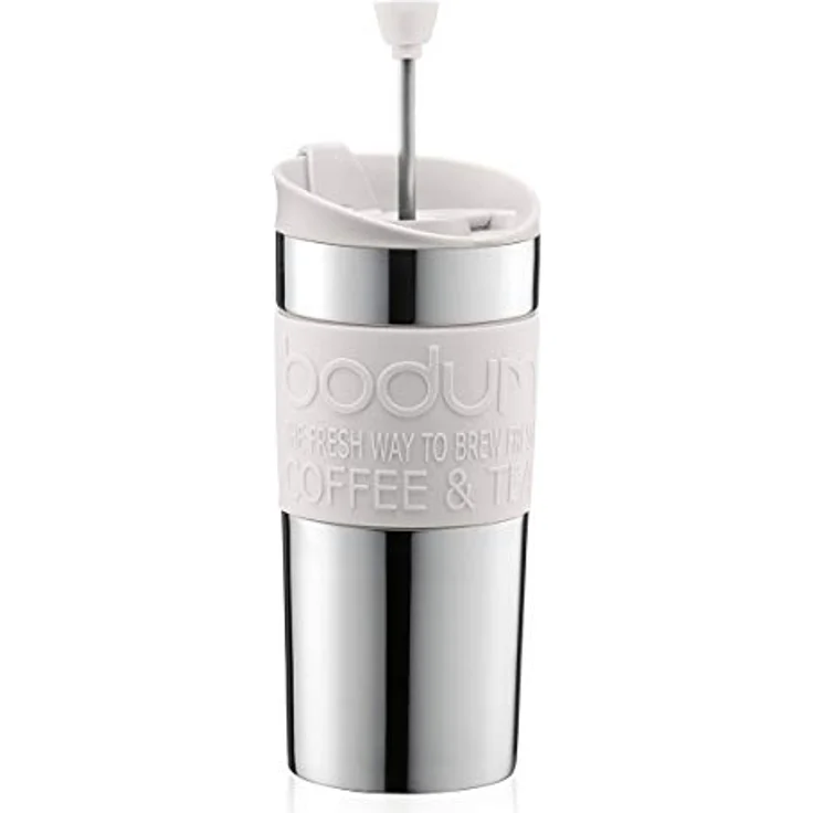 Bodum TRAVEL PRESS Kaffeebereiter (French Press System, Doppelwandig, 0,35 liters) cremefarben – Bild 2