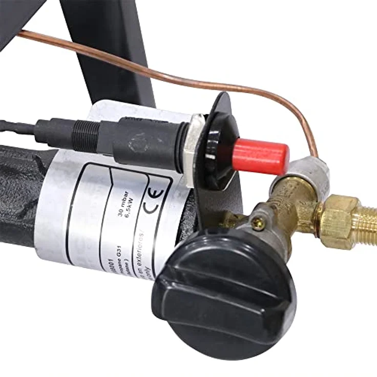 Melko Gas Hockerkocher 4 Beine 6,5 kW mit Piezozündung, Schwarz, Gusseisen für Camping – Bild 3