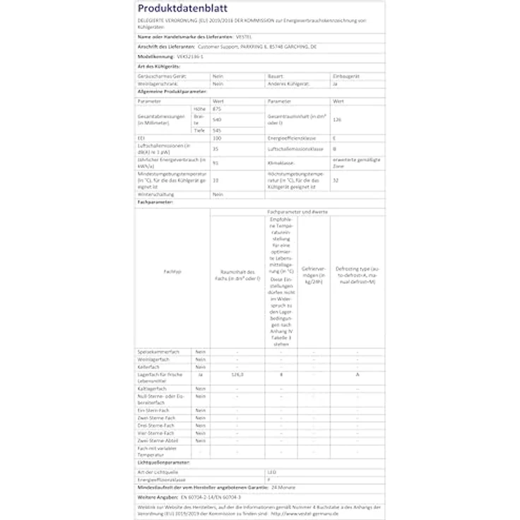 Vestel VEKS2136-1 Einbaukühlschrank ohne Gefrierfach | Nische/Höhe 88cm | 126 Liter | Vollraumkühlschrank | Weiß – Bild 6