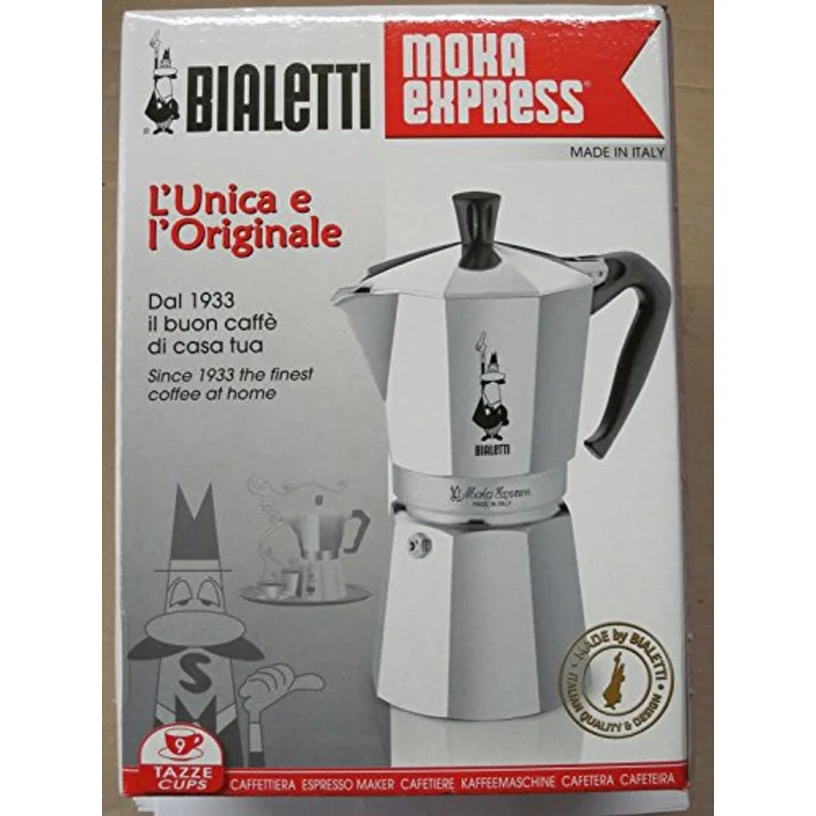 Bialetti Moka Express Espressokocher, Aluminium, Silber, 9 Tassen  – Bild 5