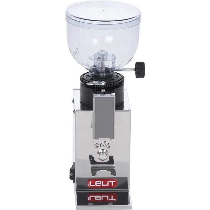 Lelit Kaffeemühle PL043MMI, kompakte Espresso- und Kaffeemühle mit stufenloser Mahlgradeinstellung, Edelstahlgehäuse, 250g Bohnenbehälter, 230V, 50Hz, 2.8kg, silber