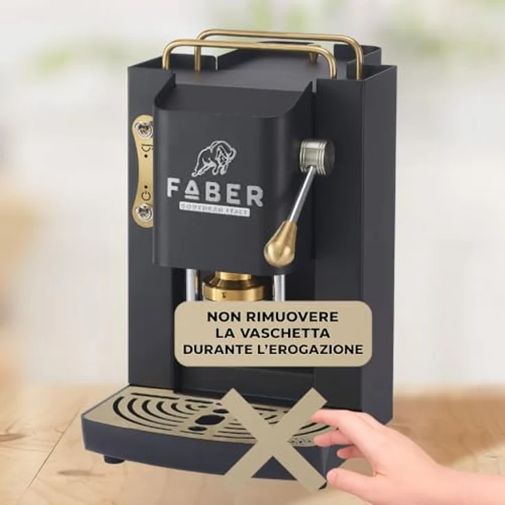 Faber Coffee Machines Faber Pro Deluxe 3.0 Kaffeepadmaschine, Messing-Details, ESE Pads, hygienischer Wassertank aus Glas, magnetisch abnehmbare Brühgruppe – Bild 9