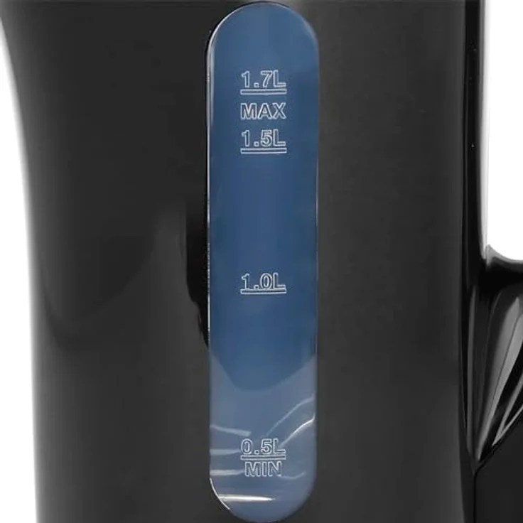 Emerio WK-125130 Wasserkocher, 1,7L, 2200W, automatische Abschaltung, Trockengehschutz, Überhitzungsschutz, Anti-Rutsch-Füße, Schwarz – Bild 5