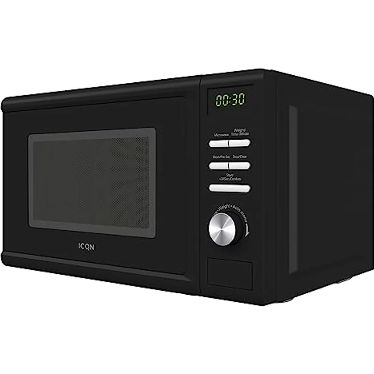 ICQN ?KEA 4602B Mikrowelle Standgerät, Garraum 20 L, 700 W, 5 Leistungsstufen, 8 Automatikprogramme, Gewicht und zeitgesteuerte Auftauen, Kindersicherung, Glasdrehteller (25,5 cm), schwarz – Bild 2