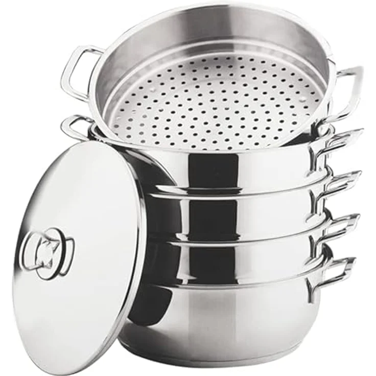OLYMP Dampfkocher, Mantowarka, Gardampfkochtopf Set aus 18/10 Edelstahl (Optional 24/26/28/30cm), Induktionsgeeignet - 30cm – Bild 2