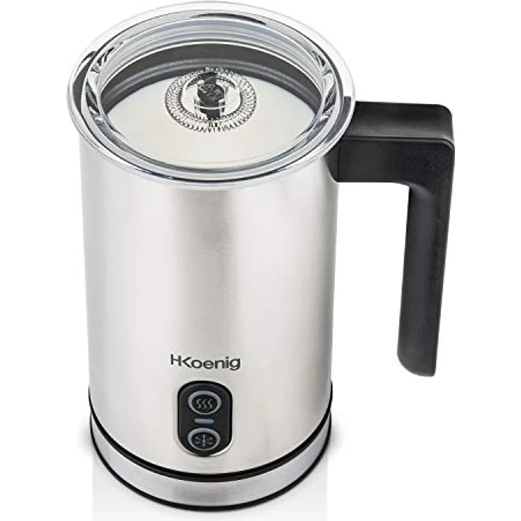 H.Koenig Elektrischer Milchaufschäumer MLK8 - Edelstahl - 0,24L -cremiger Kalt- oder Heißschaum - Antihaftbeschichtung - automatische Abschaltung - ideal für Kaffee, heiße Schokolade, Cappuccino, Milc – Bild 4