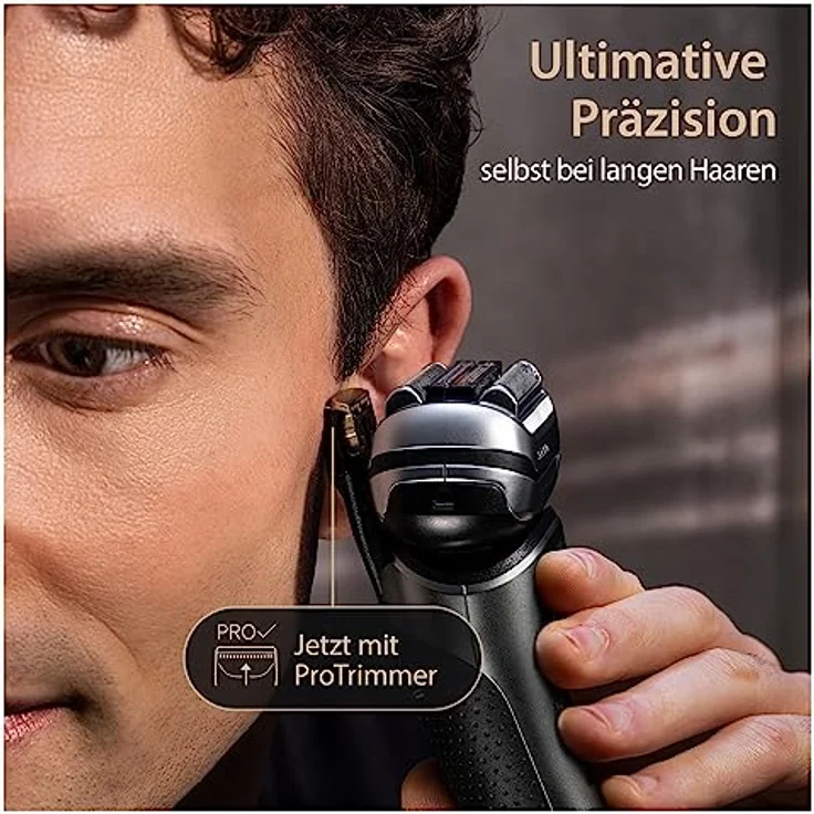 Braun Series 9 Pro+ Rasierer Herren, Elektrorasierer mit 5 Pro Rasierelementen, Langhaarschneider & Reinigungsstation, Rasierer-Ladeetui PowerCase, 60 Min Laufzeit, Made in Germany, 9577cc, Silber – Bild 4