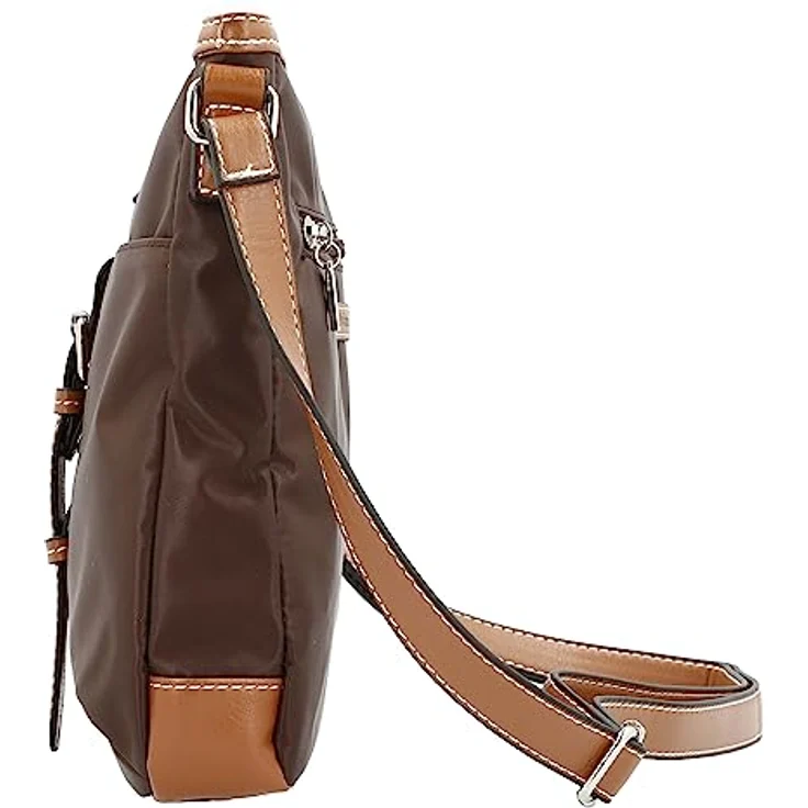 Picard Schultertasche Sonja, Umhängetasche aus robustem Nylon, braun, mit Reißverschlussfächern und 2 L Volumen – Bild 3