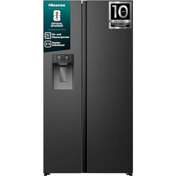Hisense RS5P528STFE, Side-by-Side Kühl-Gefrier-Kombination mit 347 l Kühl- und 181 l Gefriervolumen, Schwarz – Bild 2