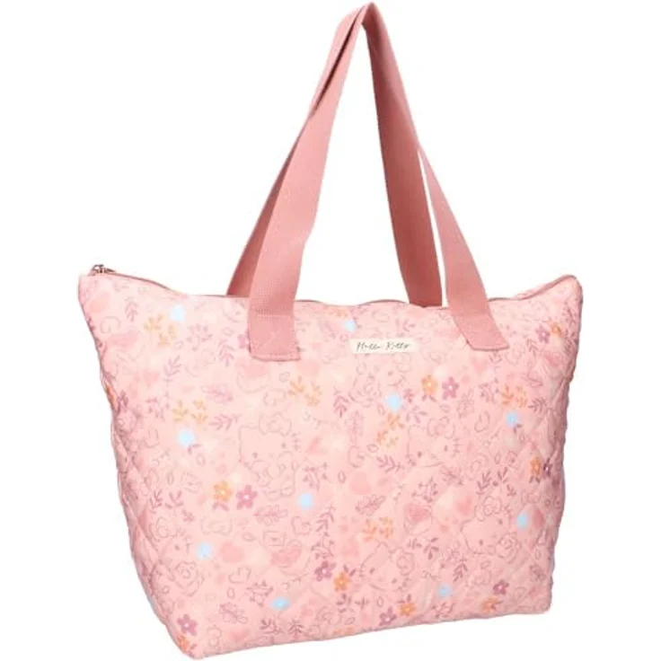 Vadobag Shopper Damen Umhängetasche Hello Kitty, geräumige Strandtasche mit Reißverschluss, 32x48x14 cm, Polyester – Bild 2