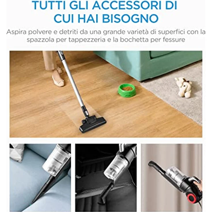 Midea MCS2045BR, drahtsauger, Metall, Schwarz und rot – Bild 3