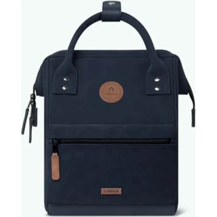 CABAIA Tagesrucksack Adventurer S Nubuck (3-tlg), Cityrucksack aus hochwertigem Kunstleder, 100% vegan, 12 Liter Volumen, wasserabweisend, YKK Reißverschlüsse, gepolstertes Laptopfach bis 10,5", Flaschenhalterung, verstecktes Rückenfach, in stylischem Lederlook – Bild 3