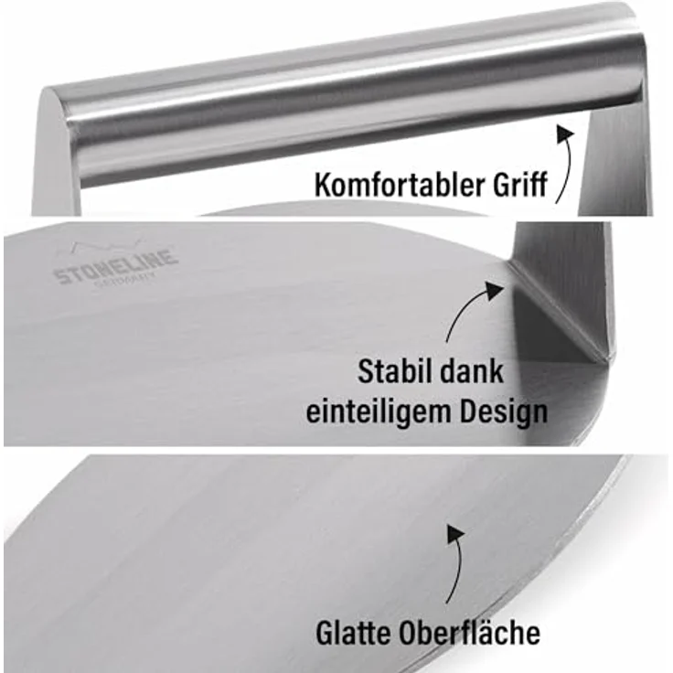 STONELINE Burgerpresse aus Edelstahl 14 cm, Burger Smasher, Hamburgerpresse, Grillpresse, spülmaschinengeeignet – Bild 4