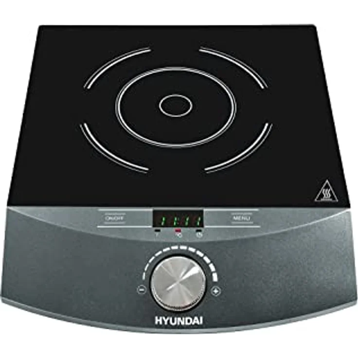 Hyundai Einzel-Induktionskochplatte IND133, 1800W, LED-Display, Thermostat, Temperatureinstellung, schwarz – Bild 2