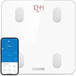 RENPHO Personenwaage Digital Testsieger 2023, Bluetooth Körperfettwaage mit Hochpräzisions-Sensoren, Smart Waage mit Körperfett und Muskelmasse 180 kg/400 lbs