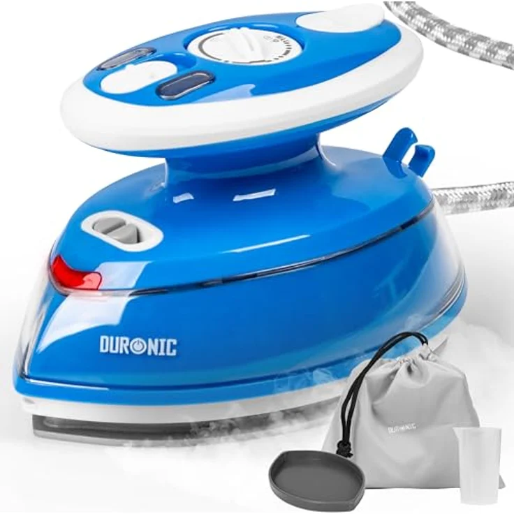 Duronic SI3 BE Reise-Dampfbügeleisen, 400 W Minibügeleisen mit 3 Hitzestufen und 35 ml Wassertank, blau – Bild 1