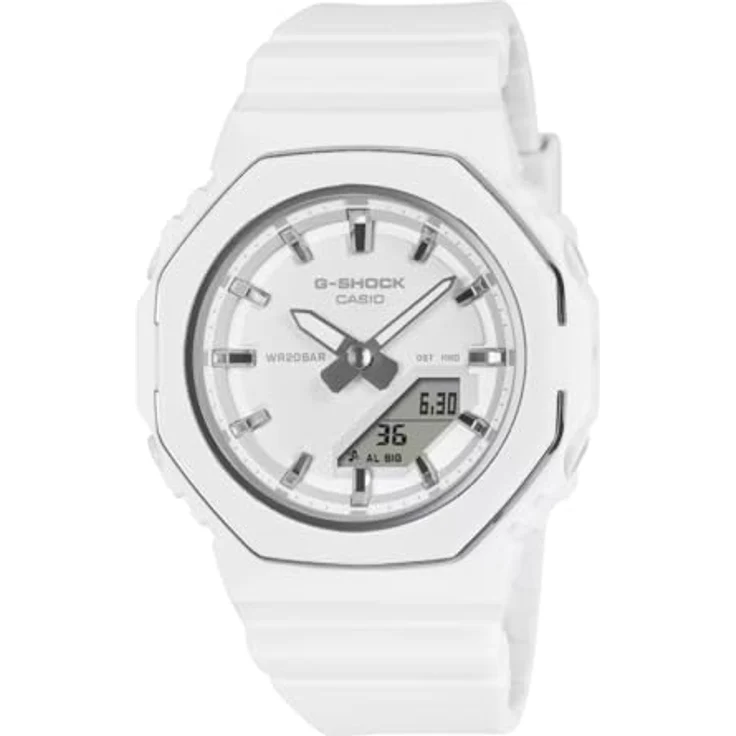 Casio GMA-P2110, Damen-Armbanduhr analog/digital, Quarz, weiß, 20 bar wasserfest, 40 mm Gehäuse, mit Stoppuhr und Alarm – Bild 1