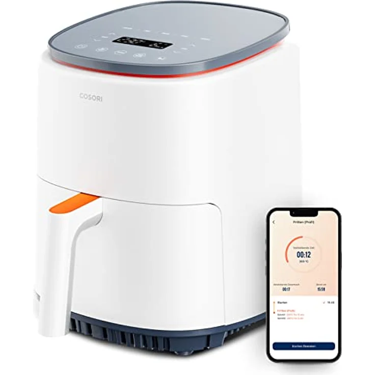 COSORI Lite Heissluftfritteuse 3.8L, voreingestelltes mehrstufiges Kochen, bis zu 230℃, Smart Steuerung, 1500W, 1-3 Portionen, kostenlos mit Online-Rezepten, Spülmaschinenfest, Weiß – Bild 1