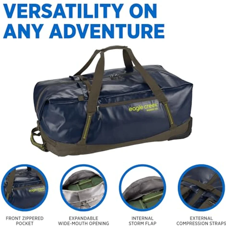 Eagle Creek MIGRATE WHEELED DUFFEL BAG 110L, Abriebfestes Poly-TPU-Gewebe in blau – Bild 3