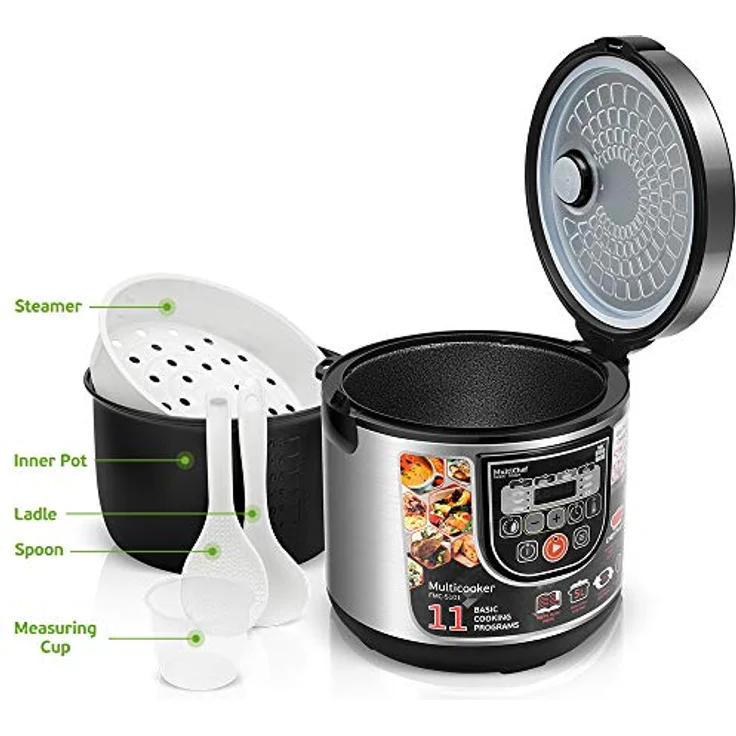 Multikocher FORME Elektrischer Reiskocher mit 11 Programmen 5L 860W LED panel Zeitsteuerung Warmhaltefunktion Multicooker – Bild 4