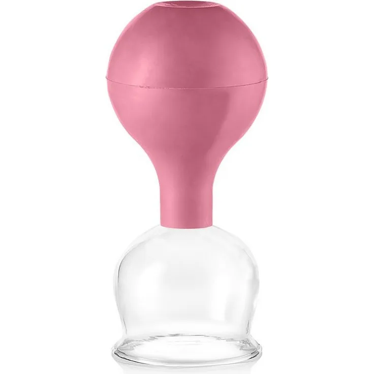 pulox Vakuum-Massager Schröpfglas aus Echtglas mit Saugball - Professionelle Schröpfmassage in verschiedenen Größen und Farben