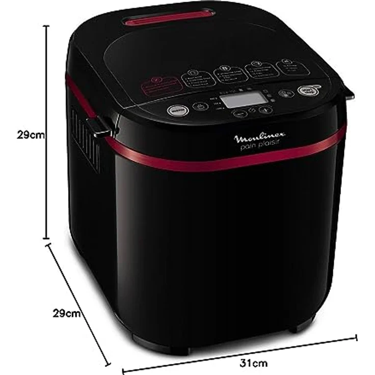 Moulinex Brotbackautomat Programme Kunststoff 31 x 29 x 29 cm Schwarz-Purpur – Bild 4