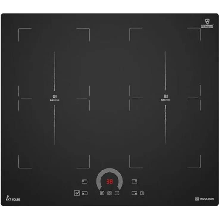 KKT KOLBE IH85904FZS, 60cm Anti Scratch Induktionskochfeld, autark, 8,2 kW, 4 Kochzonen, 2 Flexzonen, mattschwarz, Schnellaufheizung, Automatik-Timer, TouchControl