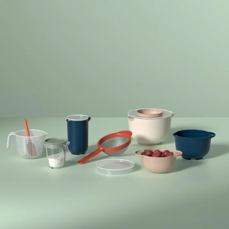 Mepal Rührbecher mit Deckel Chef it - Verschließbar, in der Kühlschranktür - Rutschfester Boden - Mikrowellen- und Spülmaschinengeeignet - 1000 ml - Chalk – Bild 5