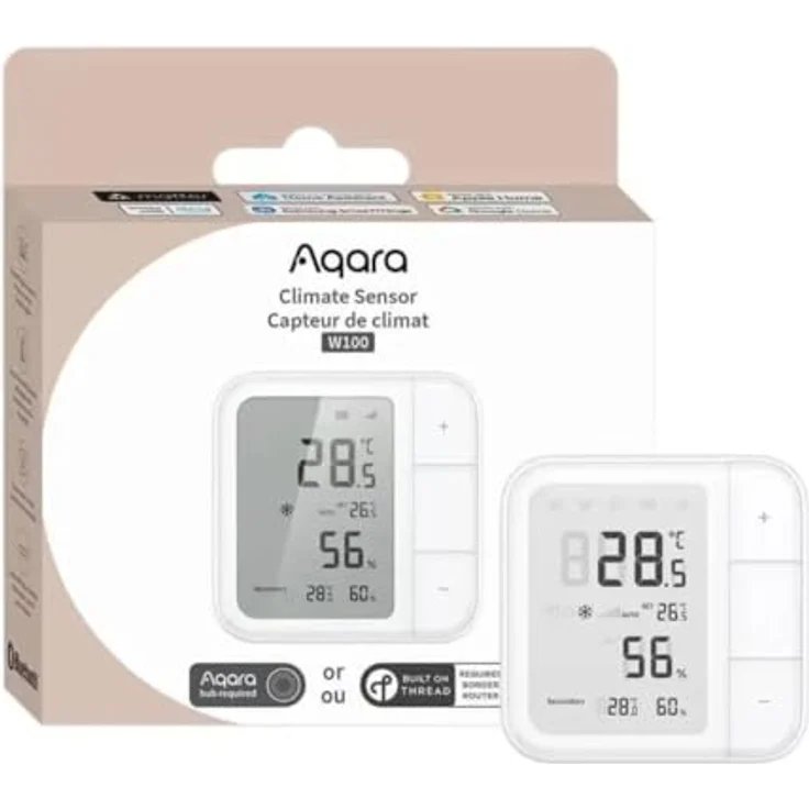 Aqara Smart Klimaanlage Sensor W100 TH-S04D, unterstützt Apple Home, präzise Temperatur- und Feuchtigkeitserfassung – Bild 3