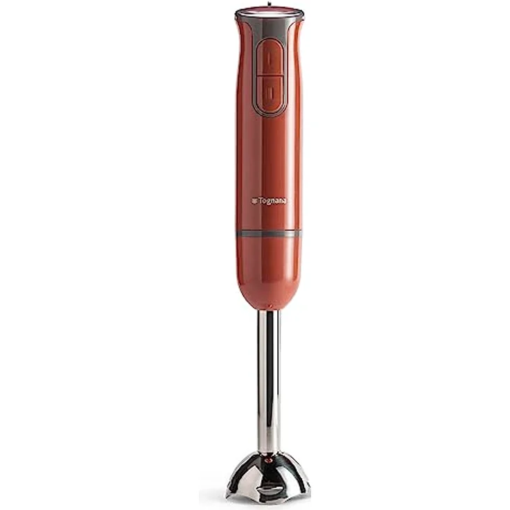 Tognana Iridea Apfelrot Stabmixer mit 600 Watt, Edelstahlstab und Schneebesen, 600ml Glas – Bild 4