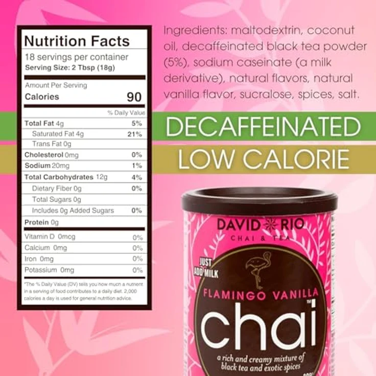David Rio Flamingo Vanilla Chai Pulver, 337 g Getränkepulver für aromatischen Tee – Bild 2