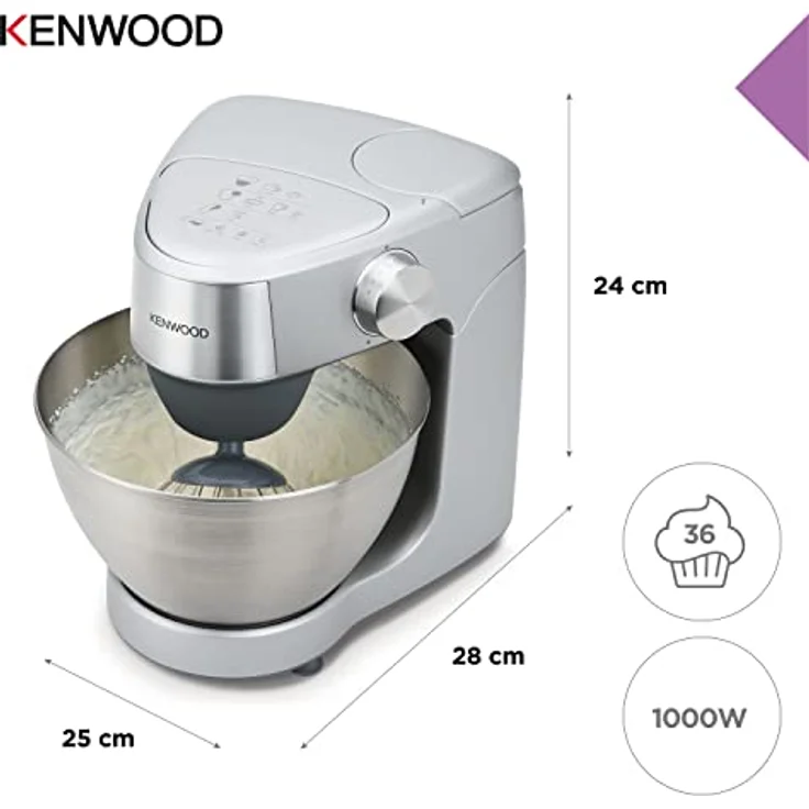 Kenwood Prospero+ KHC29.J0SI Küchenmaschine, Mixer aus Glas 1,5 l, Lebensmittelprozessor 1,4 l und drei Scheiben, Zitruspresse, silber – Bild 5