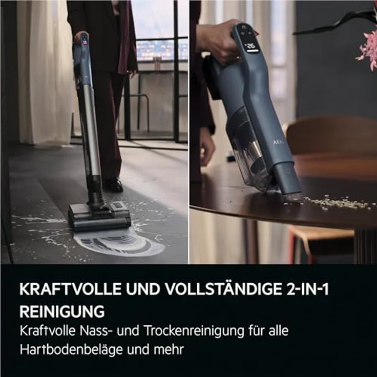 AEG 8000 2-in-1 Wet&Dry Akku-Staubsauger AW82U1DB – Nass-Trockensauger, Tri Action-Düse, entfernt Schmutz & Flüssigkeiten, Light Denim Blue – Bild 3