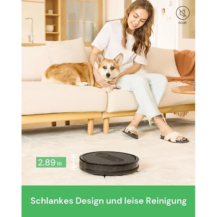 Vactidy Nimble T7 Saugroboter mit Wischfunktion mit 2800Pa Saugkraft, Wischroboter mit 120Min Laufzeit, Staubsauger Roboter mit Wischfunktion mit Alexa&App&Siri Steuerung für Tierhaare/Teppich – Bild 4