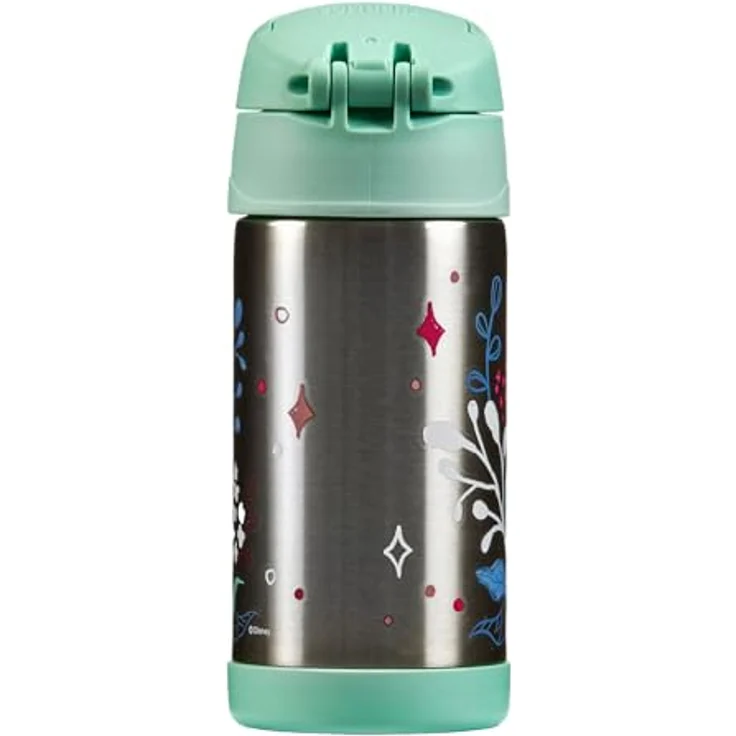 Thermos kids FUNTAINER STRAW BOTTLE DISNEY 0,35 l, Frozen II, Edelstahl Thermoflasche mit Trinkhalm, 12h kalt, spülmaschinenfest, dicht ohne Kohlensäure - Disney Flasche für Kita, Schule – Bild 3