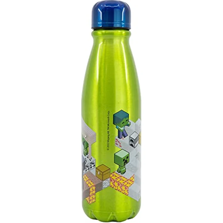 Minecraft Aluminium Trinkflasche Isometric, 600 ml, auslaufsicher für Schule und Freizeit – Bild 2